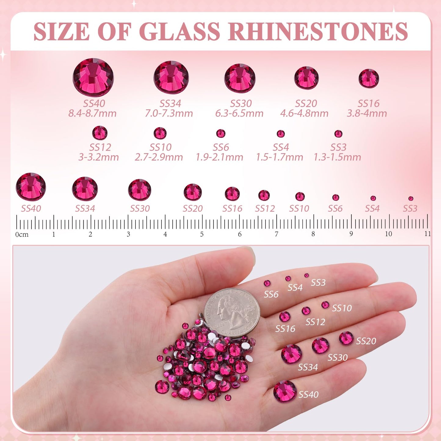 5000PCS SS6/2mm Glass Crystal Rhinestones (Clear), Bedazzling Flatback Rhinestones for Crafting DIY Crafts Nail Art Makeup Decoration, Gems Diamond Charms for Tumbler Shoes Clothing Mug