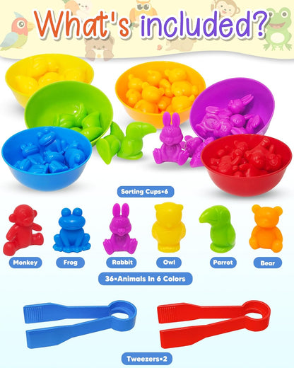 Yetonamr 48 Pcs Counting Dinosaurs Montessori Toys for 3 4 5 Years Old Boys Girls, Toddler Preschool Learning Activities Toy for Kids Ages 3-5, 4-8, Birthday Gifts Sensory Toys