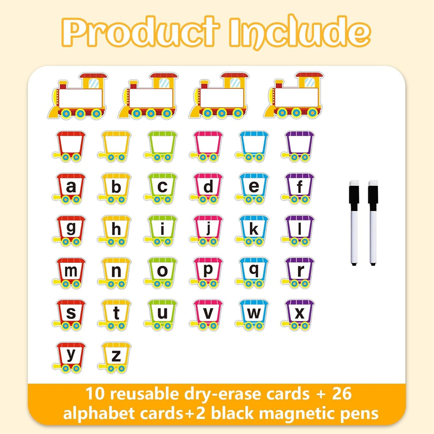 Little Train Alphabet Flash Cards Spelling Game Dry Erase Sight Word Flash Cards Learning Resources ABC Learning Classroom Games