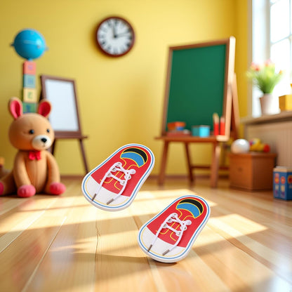 2Pcs Wooden Threading Shoes Training Board, Wooden Learn to Tie Your Own Shoes Threading Lacing Shoes Training Early Learning Kits | Threading Lacing Shoes Training Board Early Learning