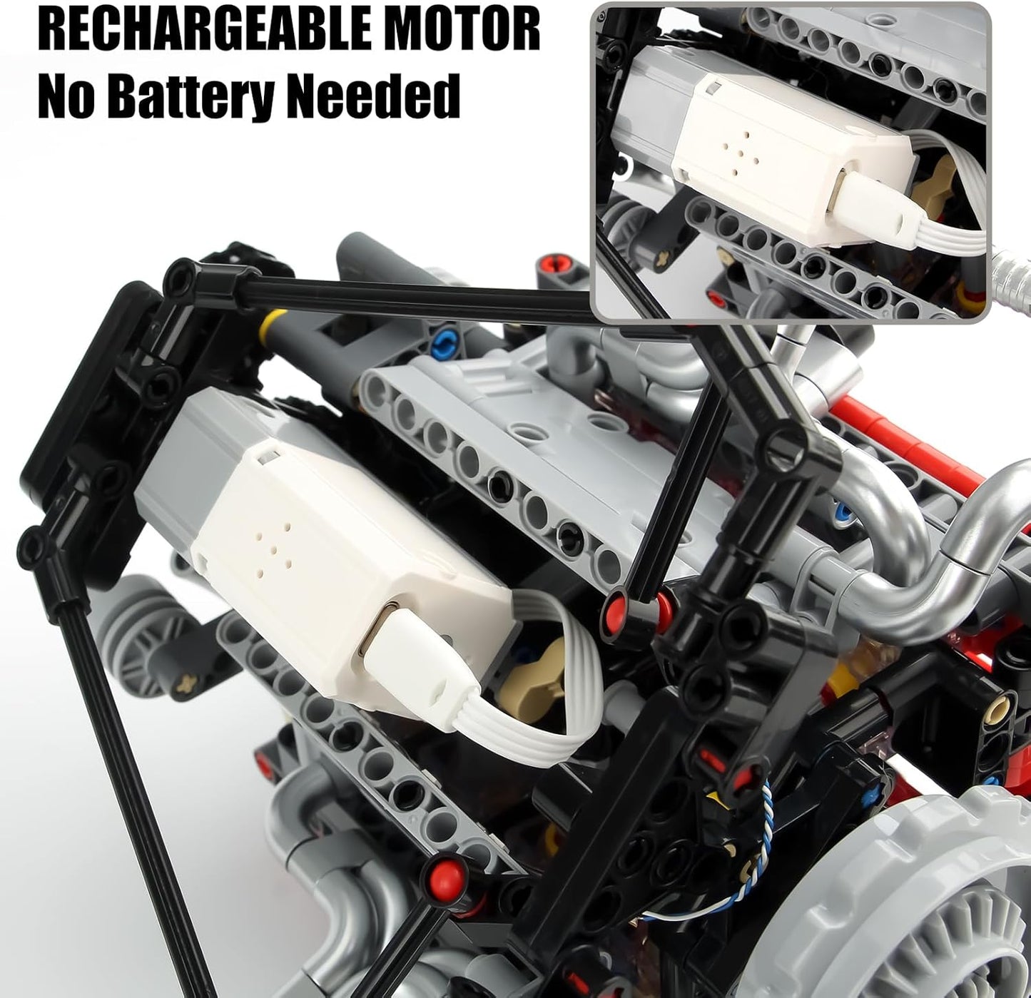 OWNONE 1 V8 Engine Model Kit that Work - 8-Cylinder Visible Engine Building Blocks Set with Motor, LED Light & APP Control - Build Your Own Engineering Kit, STEM Project for Adults & Kids (660 PCS)