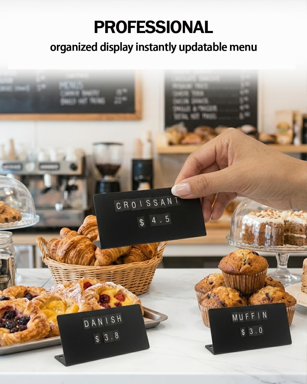 Magnetic Letter Refill Sheets for Price Display Sign, 2 Pack Mini Replacement Character Set, Numbers Letters Symbols for Menu Board, Café Bakery Counter Sign Accessories