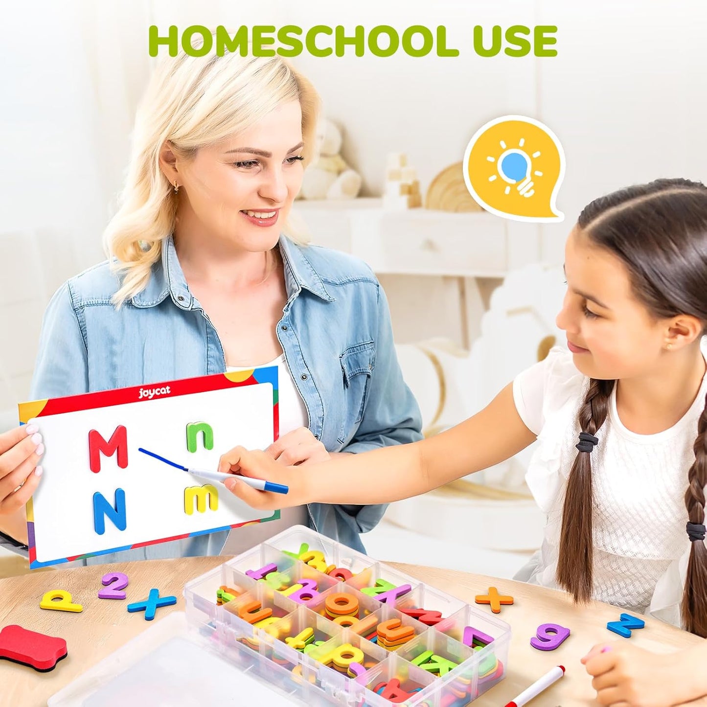 Gamenote Classroom Magnetic Alphabet Letters Kit 238 Pcs with Double - Side Magnet Board - Foam Alphabet Letters for Preschool Kids Toddler Spelling and Learning Colorful ABC Education Fridge Magnets