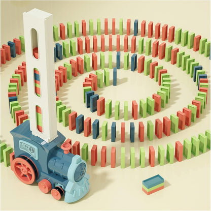 PREPHY Domino Train Toys Kids Games - Automatic Stacking Creative Game 3+ Year Old - Stem Montessori Toy for Boys 4-6 - Summer Autistic Christmas Birthday Gifts 5 6 Toddler Ages 4-8