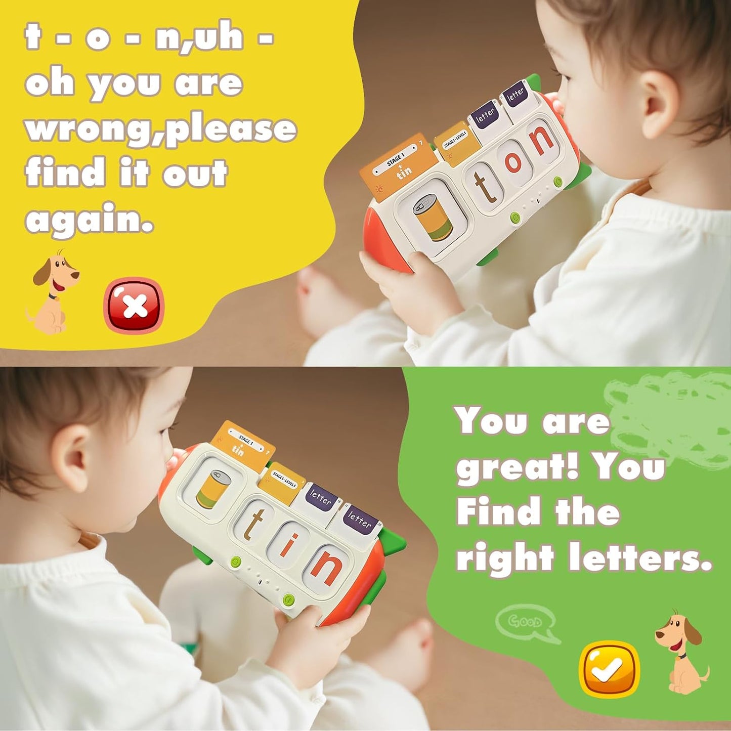 Talking Flash Cards for Toddlers 2-8,Montessori Toys for Autism,107 Sight Words,Alphabet CVC Learning Toy,Speak and Spell Phonics Games for Kindergarten,Educational Birthday Gift for Kids