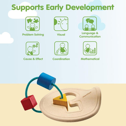 PlanToys® Shape and Sort It Out Bin Wooden Montessori Shape Matching Toy | Fine Motor, Problem Solving and Early Math Learning Activity | Eco Friendly Educational Sorting Toy