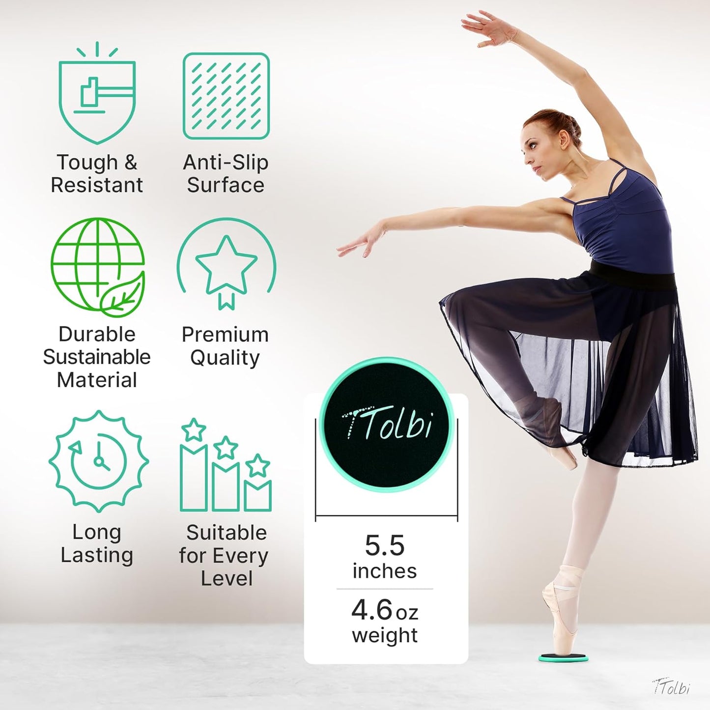 Premium Turning Boards for Dancers – Improve Spins, Technique & Balance, Ideal Turn Board for Ballet, Dancing & Figure Ice Skating, Portable Spin Disc for Dance & Spinner Disk Training Equipment