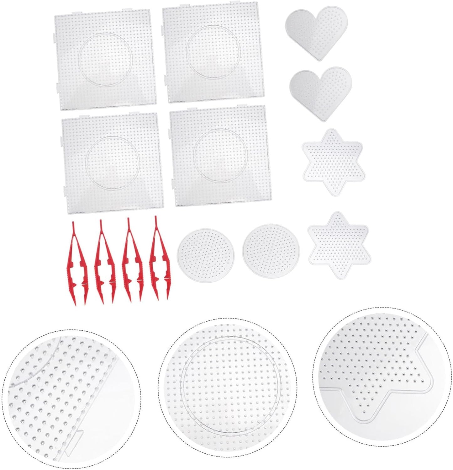 HANABASS 14pcs Pindou Template Set Bead Busy Board Pop Beads Jewelry Making Supplies for Boys and Girls DIY Educational Tool Random Style