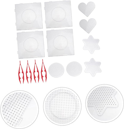HANABASS 14pcs Pindou Template Set Bead Busy Board Pop Beads Jewelry Making Supplies for Boys and Girls DIY Educational Tool Random Style