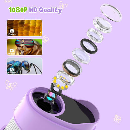1000X Handheld Digital Microscope for Kids: Pocket Microscope with 2.0" IPS Screen - STEM Toys Birthday Gifts for Girls Boys Child - Portable Edu Science Kits Toddler Age 3-6 6-12