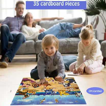 Jumbo Floor Puzzle for Kids, Large Jigsaw Puzzles 35 Piece for Kids Ages 3-5,Preschool Learning & Education Toys, Gifts for 4-8 Year Old Boys and Girls (Grassland Animal)