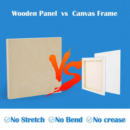 Falling in Art Unfinished Birch Wood Canvas Panels Kit, 4 Pack of 8x10’’ Studio 3/4’’ Deep Cradle Boards for Pouring Art, Crafts, Painting, and More