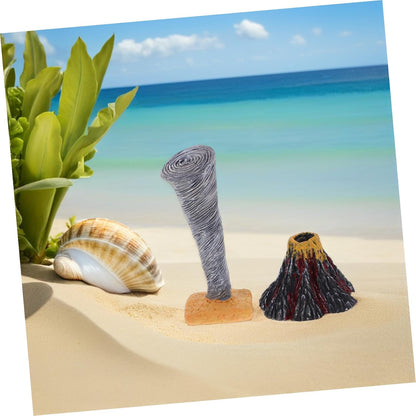 BESPORTBLE 2Pcs Realistic Volcano and Tornado Simulation for Educational Science Experiments Miniature Natural Disaster Models for Learning and Creative Exploration