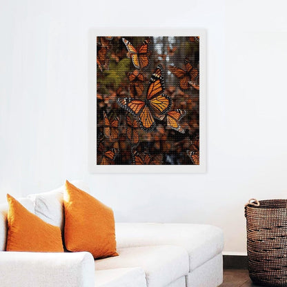 VstaDank Monarch Butterflies Diamond Painting Kits Exquisite DIY Full Round Drill Diamond Dots Painting for Adults Beginner Diamond Photo Paint with Diamond Picture Art Wall Decor 12"x20"