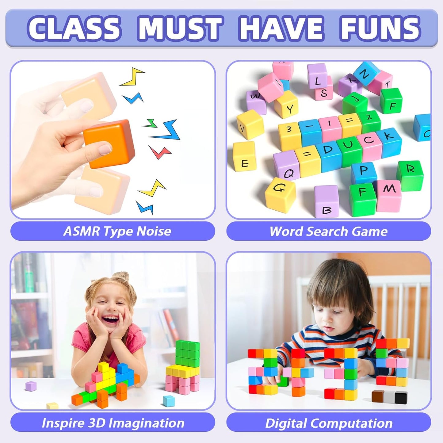 Apluses 32pcs Magnetic Blocks Building Cubes for Toddlers, Classroom Must Haves Creative Learning Kids Gifts, Preschool Montessori Sensory Autism Magnet Toys for Boys and Girls Ages 3 4 5 6