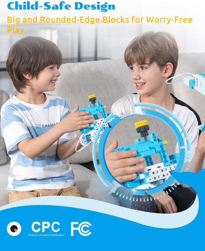 WhalesBot D1 21-in-1 STEM Coding Robot Kit for Kids (Ages 4+), 280+ Pieces Educational Building Set with APP-Controlled & Programming, 3D APP Guidance, Ideal Toy for Boys & Girls