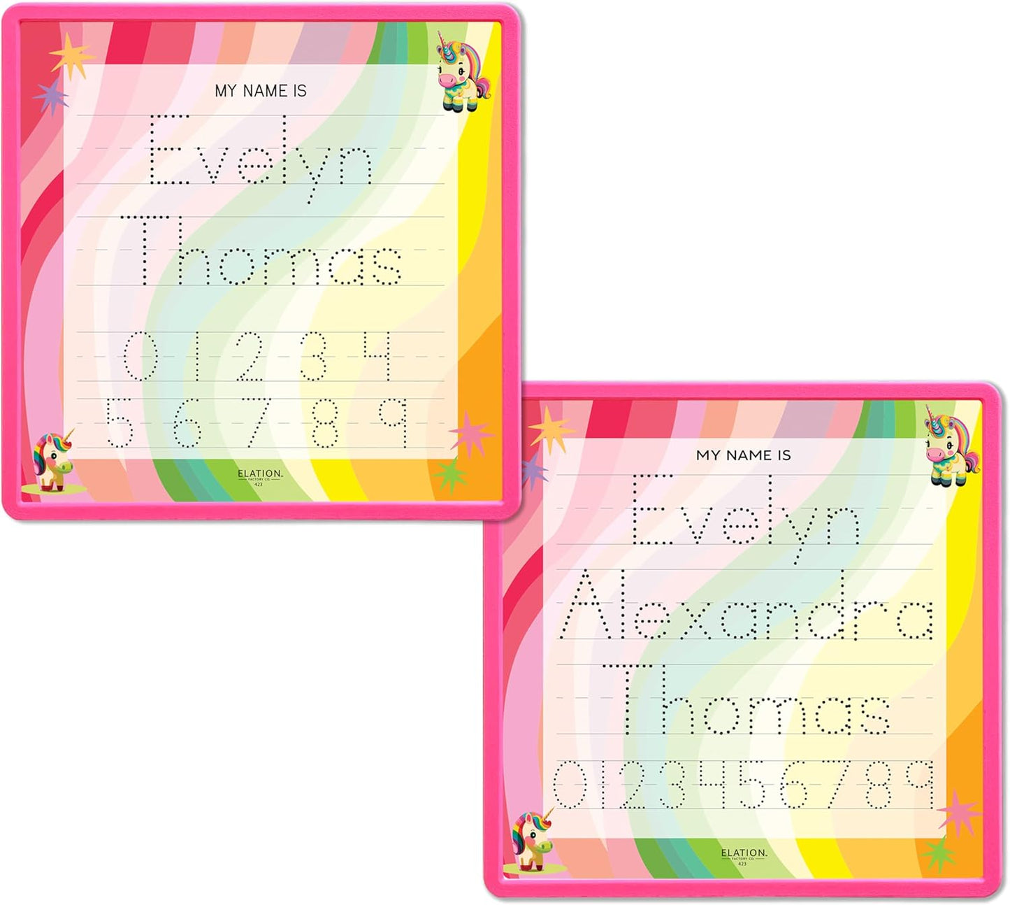 Kid's Name Tracing Board | Dry Erase Letter Tracing | Reusable Name Alphabet Tracing| Number Tracing | Personalized | Baby Unicorn Theme