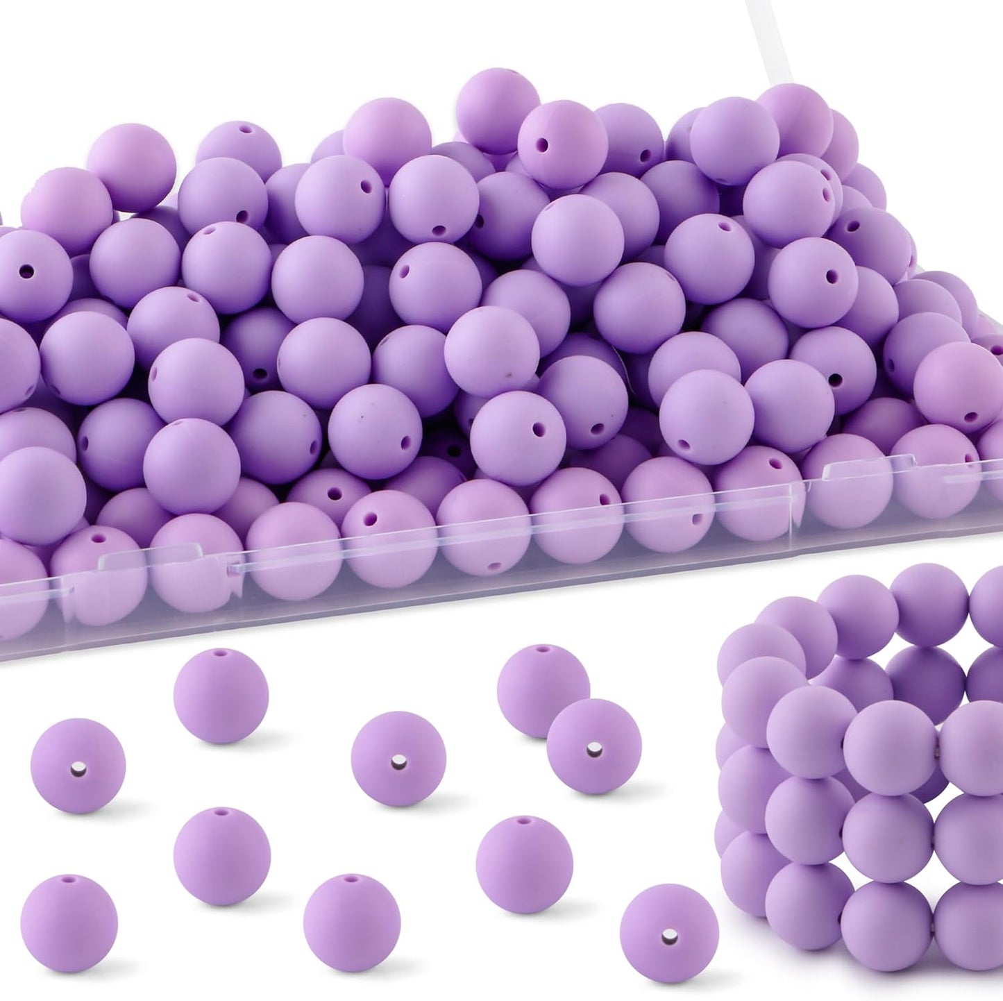 65Pcs 19mm Silicone Beads for Keychain Making Bracelet Necklace, Bulk Round Silicone Beads for Pens（Christmas Green） - Colors B