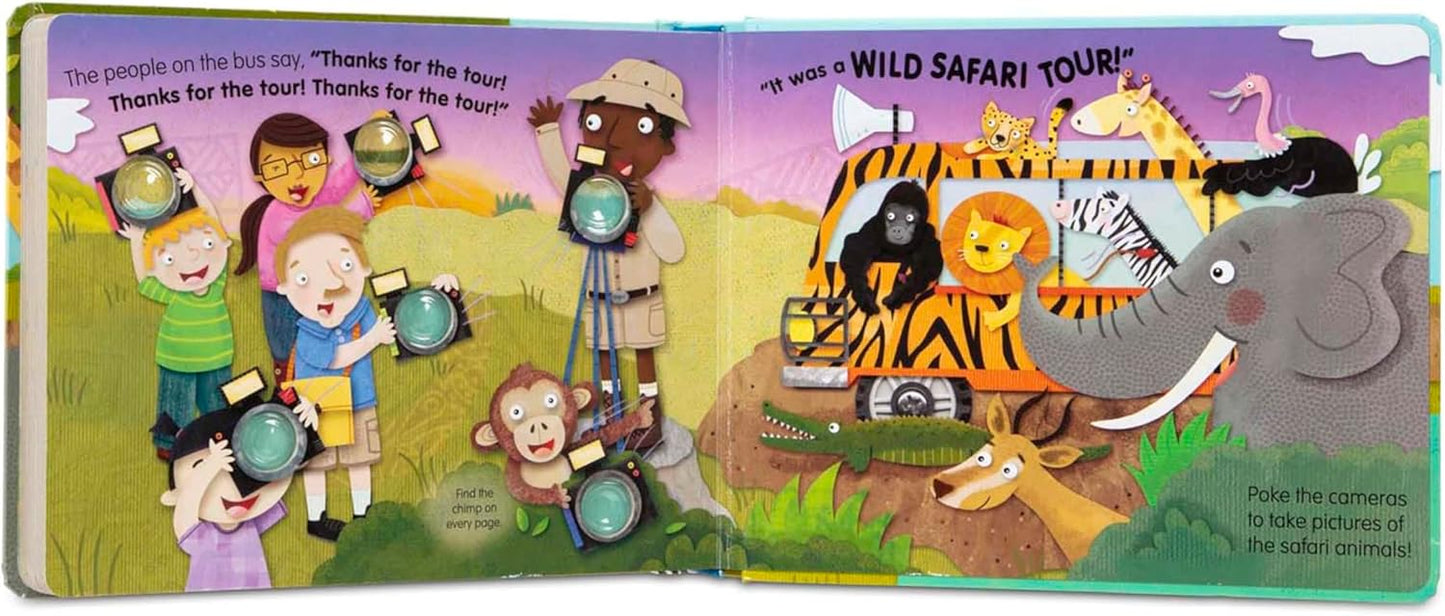 Melissa & Doug Poke-a-Dot! The Wheels on the Bus Wild Safari, Interactive Children's Board Book with Buttons to Pop, Educational Sensory Toy for Toddlers & Preschoolers Ages 3+ - FSC Certified