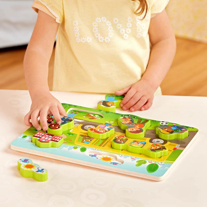 B. toys – Peek & Explore – School BusChunky Puzzle for Toddlers,Educational & Developmental Toys for Kids – 2+ Years