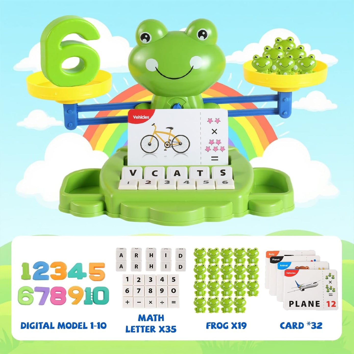 Snugzy Dinosaur Balance Counting Toys Math Game Montessori Toys Learning Games for Kids Educational Toy Gifts for Boys Girls Age 5-7