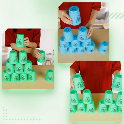 yeesport Sport Stacking Cups, 24pcs Sports Stacking Cups Sport Training Game for Challenge Competition Travel Party Gift for Kids and Adults (Purple & Red)