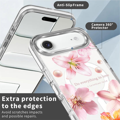 for iPhone 17 Pro Max Case [Compatible with Magsafe],Girls Women Clear Magnetic Case Silicone Shockproof Protective Cover with Pattern Colorful Motivational Letters