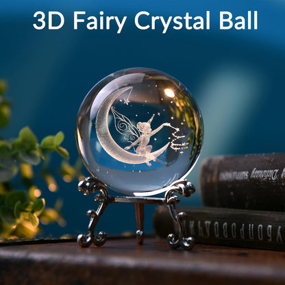 IFOLAINA 3D Solar System Crystal Ball 60mm Laser Engraved Glass Sphere Home Decor with Stand Solar System Planet Model Decor Space Universe Gifts for Astronomy Lovers