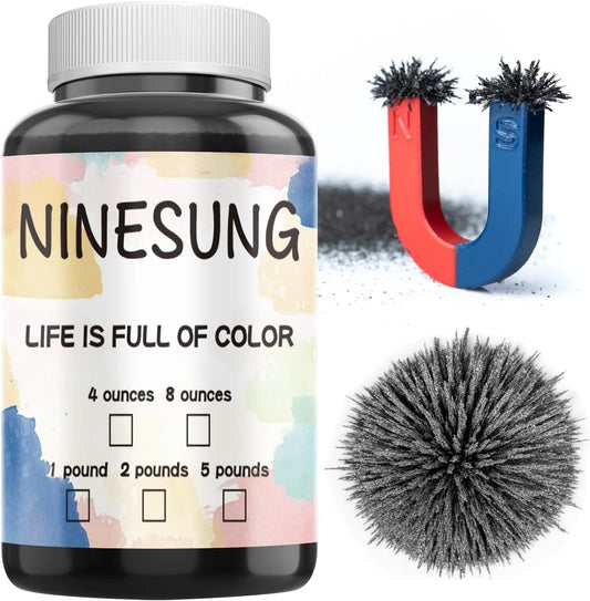 Magnetic Sand, Iron Filings, Iron Powder Filings, Iron Oxide Powder Shavings for Science (4 Ounces)
