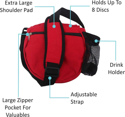 Kestrel Black Disc Golf Bag - Fits 6-10 Golf Discs + Bottle - For Beginner & Advanced Golfers - Extremely Durable Canvas - Frisbee Golf Bag - Small Sling/Shoulder Disc Golf Bag For Men & Women
