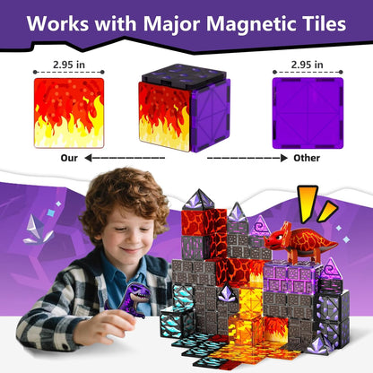 GobiDex Magnetic Building Blocks Unicorn Toys for Girls, Princess Magnetic Tiles Building Toys for Kids Ages 3-5 4-8, STEM Sensory Toddler Game Birthday Gift for Girls Boys Ages 3+