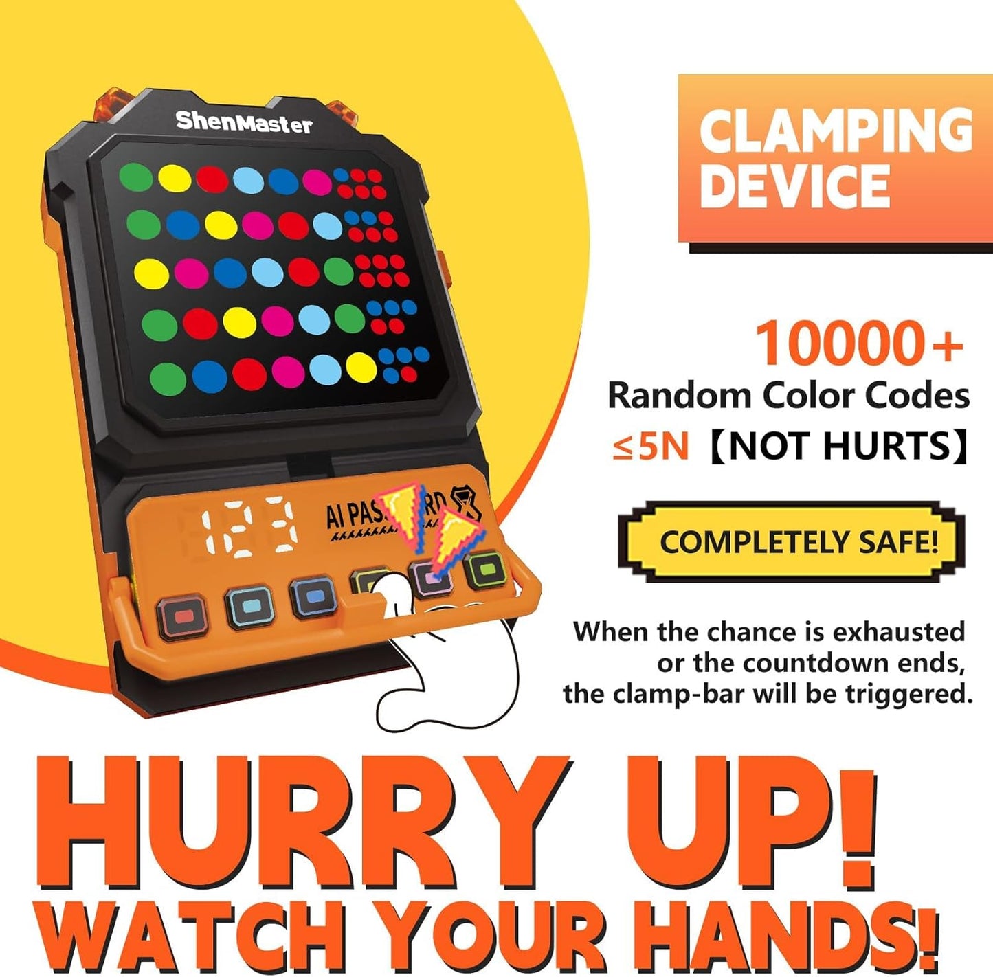 Crack The Code - Electronic Mastermind Code Breaker with Clamp, Super Decoder Handheld Puzzle Games for 1-8 Players, 10,000+ Logic Challenges for Kids & Adults Ages, Portable Travel Game & Gift