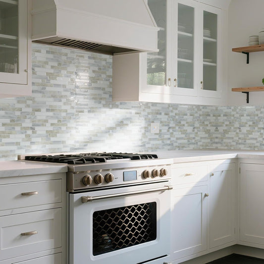 Art3d 10-Sheet Heavy-Duty Peel and Stick Backsplash, Waterproof Wall Tiles Stick on Kitchen Backsplash Living Space, Carrara Grey