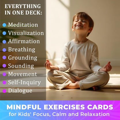 QUOKKA Affirmation Cards for Kids - Anxiety Relief Items Meditation Cards for Mental Health - Calming Self Care for Women - Perfect Mindfulness Gift for Children Teens