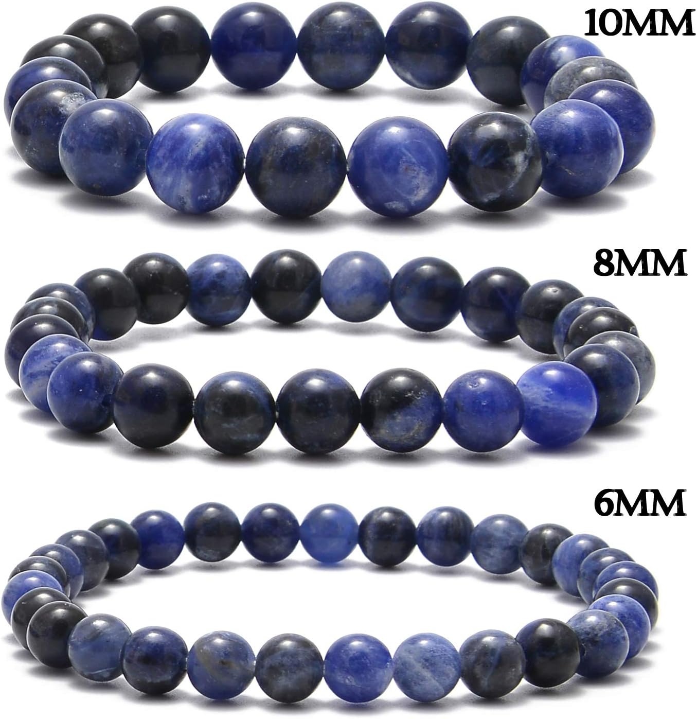 NCB 100pcs Original Natural Stone Beads Gemstone Round Loose Beads 6mm 8mm 10mm (Blue Aventurine, 6mm 100Beads) - Colors B