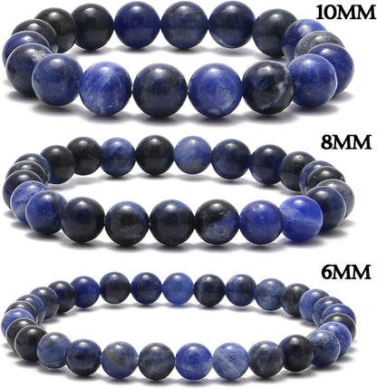 NCB 100pcs Original Natural Stone Beads Gemstone Round Loose Beads 6mm 8mm 10mm (Blue Aventurine, 6mm 100Beads) - Colors B