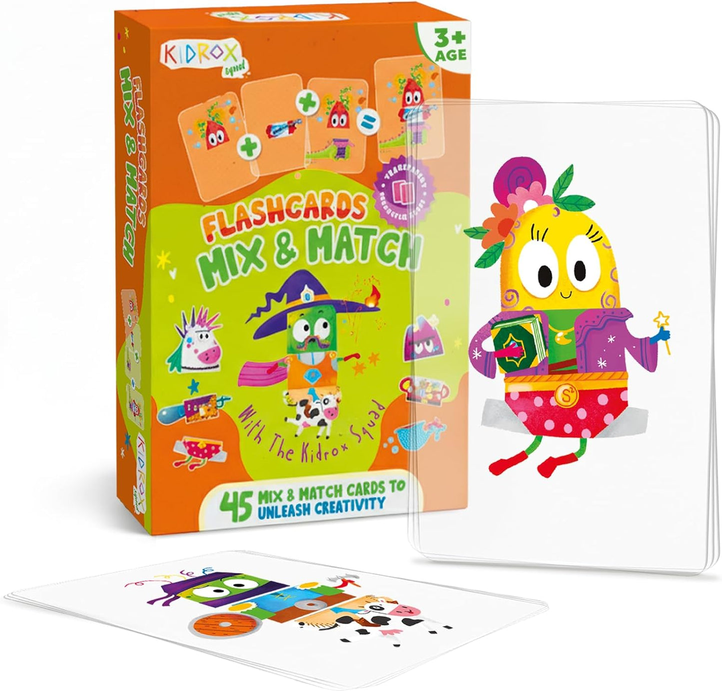 Kidrox Squad Alphabet Flashcards for Kids – 26 Slide-Reveal Cards in English & Spanish | Magic Pull-Tab Bilingual Learning Game for Toddlers & Preschoolers Age 3+