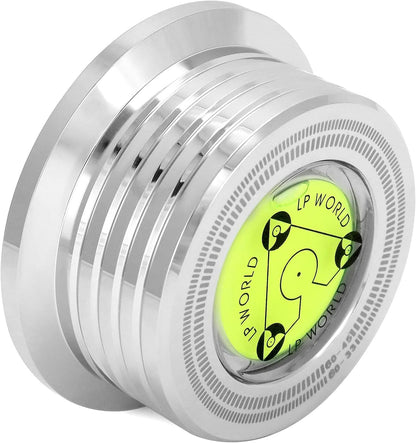 QWORK Record Weight Phono Disc Stabilizer, 60HZ Record Weight Stabilizer, with Bubble Leveling (60Hz, Silver)
