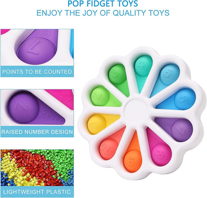 Pop Fidget Sensory Toys for Toddlers 1-3, Montessori Toys for 1 2 3 Year Old, Toddlers Push and Popping Bubbles Digits Number Learning Sensory Preschool Toy