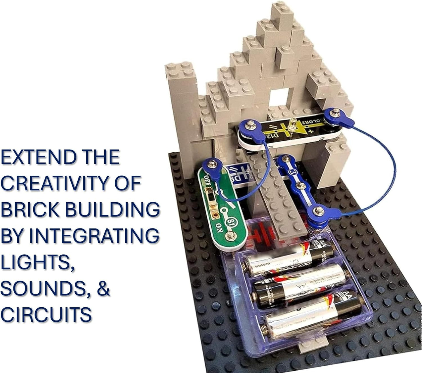 Snap Circuits BRIC: Structures | Brick & Electronics Exploration Kit | Over 20 Stem & Brick Projects | Full Color Project Manual | 20 Parts | 75 BRIC-2-Snap Adapters | 140+ BRICs
