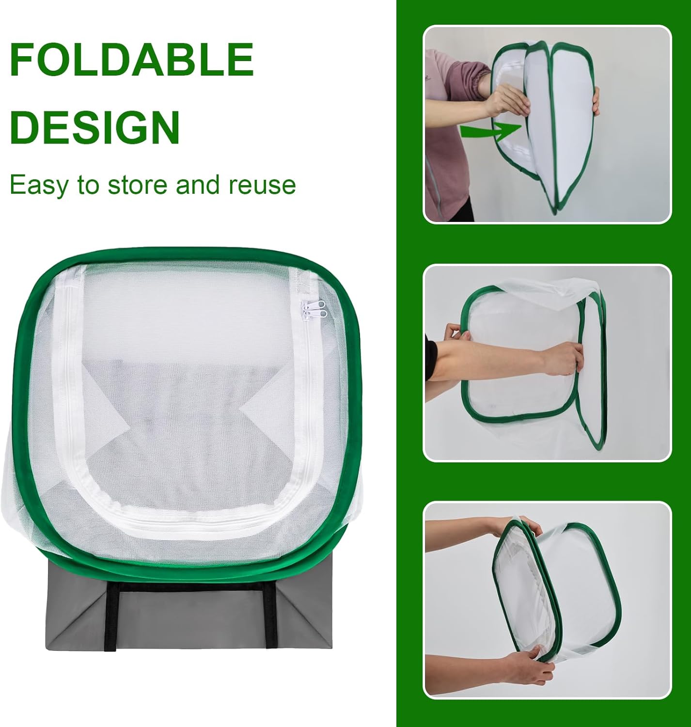 Butterfly & Insect Habitat Cage 24" x 24" x 36", Extra Large Butterfly Enclosure with Poop Tray for Easy to Clean, Pop-up Caterpillars Mesh Cage Terrarium with Sunshade Top for Outdoor.