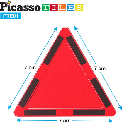 PicassoTiles 4pcs Magnetic Building Block Large Square Shape Magnet Tiles Construction Toy STEM Learning Kit Educational Playset Playboard Pretend Play Stacking Blocks Child Brain Development PTE09