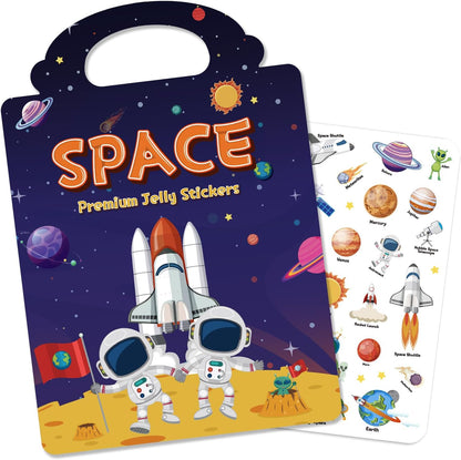 6 Sets Reusable Sticker Book for Toddlers 3-6, Jelly Sticker Books for Toddler, Travel Sticker Activity Toys for Kids 3 4 5 6 Years Old Girls & Boys