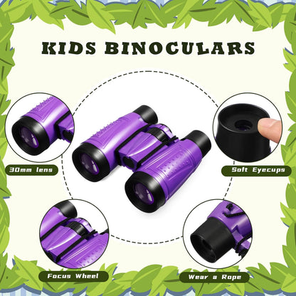 Libima 24 Pcs Binoculars Bulk Educational Compact Binoculars with Neck String Telescope for Learning Bird Watching Camping Hiking Travel Safaris Birthday Gifts(Green)