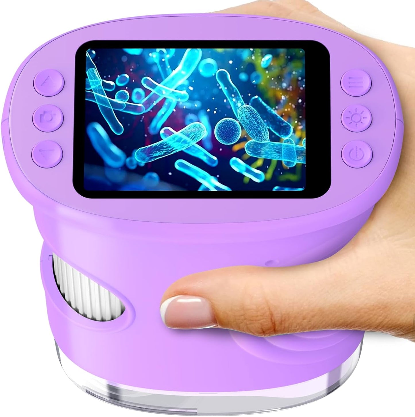1000X Digital Handheld Microscope for Kids with 2.0" IPS Screen, Outdoor Toys Portable STEM Science Lab Gifts, Rechargeable Pocket Microscope Educational Toy for Boys & Girls Age 4-6 8-12, Orange