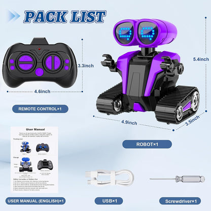 MindPal Robot Toys Rechargeable RC Robots for Kids with LED Eyes Auto-Demonstration Dance & Sing Remote Control Emo Robots for Boys Girls, Camouflage Blue