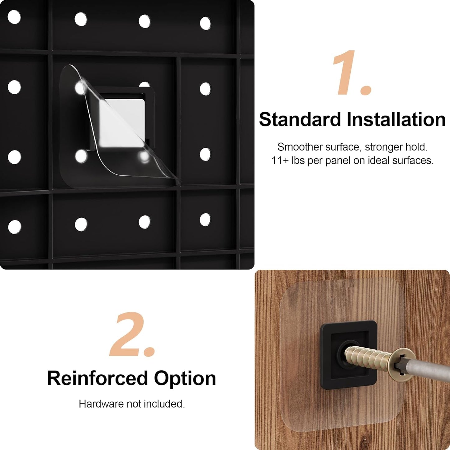 Pegboard Combination Kit - Pegboards and Accessories Modular Hanging for Wall Organizer, Crafts Organization, Ornaments Display, Nursery Storage, Peg Board