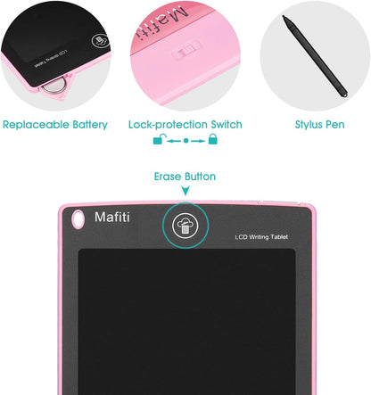 Mafiti LCD Writing Tablet 8.5 Inch Electronic Writing Drawing Pad Portable Doodle Board Gifts for Kids Office Memo Home Whiteboard Black