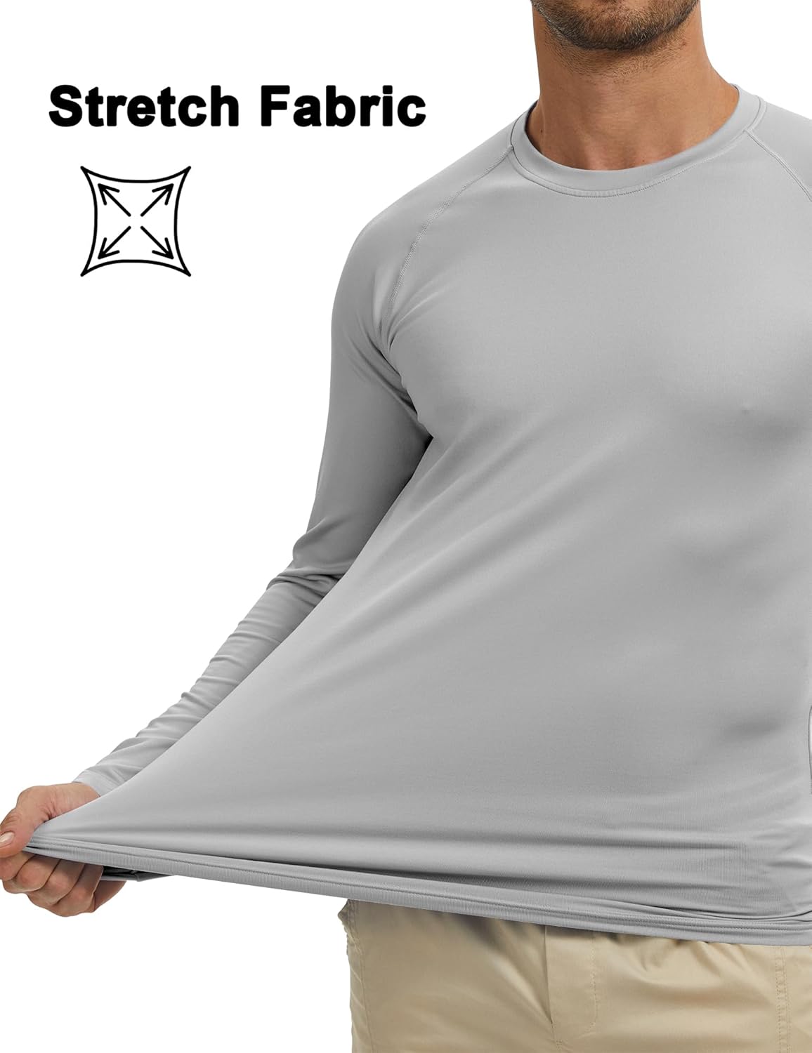 Men's Thermal Shirts Long Sleeve Fleece Lined Crew Neck Base Layer Athletic Workout Tops