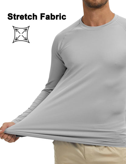 Men's Thermal Shirts Long Sleeve Fleece Lined Crew Neck Base Layer Athletic Workout Tops
